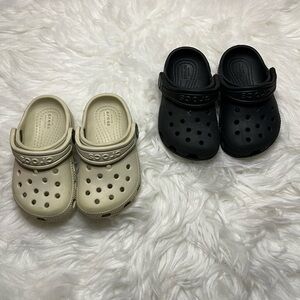 Kids Crocs - Black and Cream
